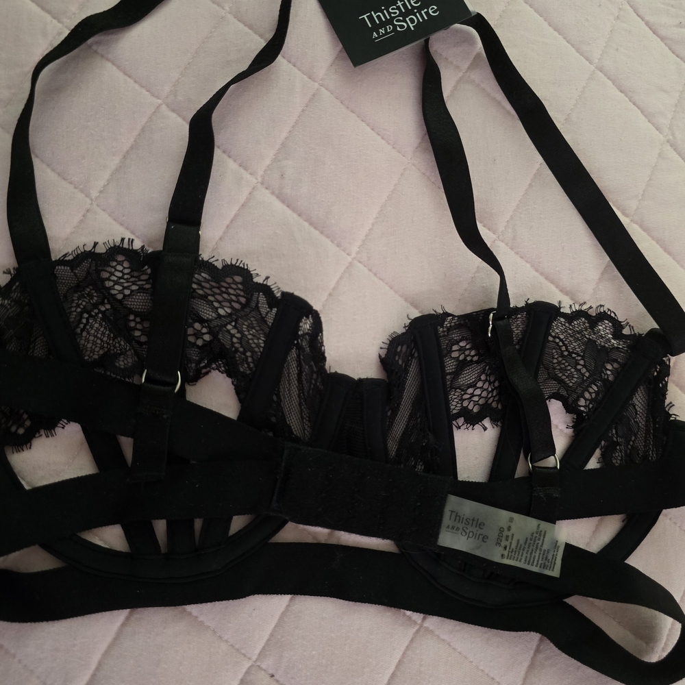 Thistle and Spire Black Lace Bra